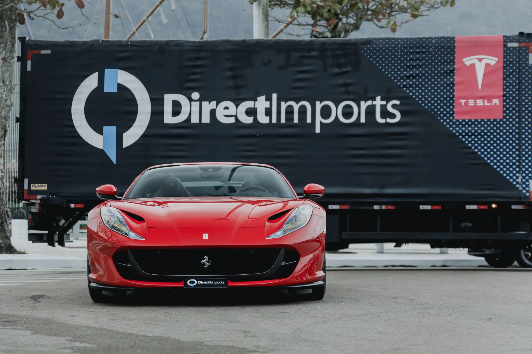 Ferrari 812 GTS with Direct Imports truck